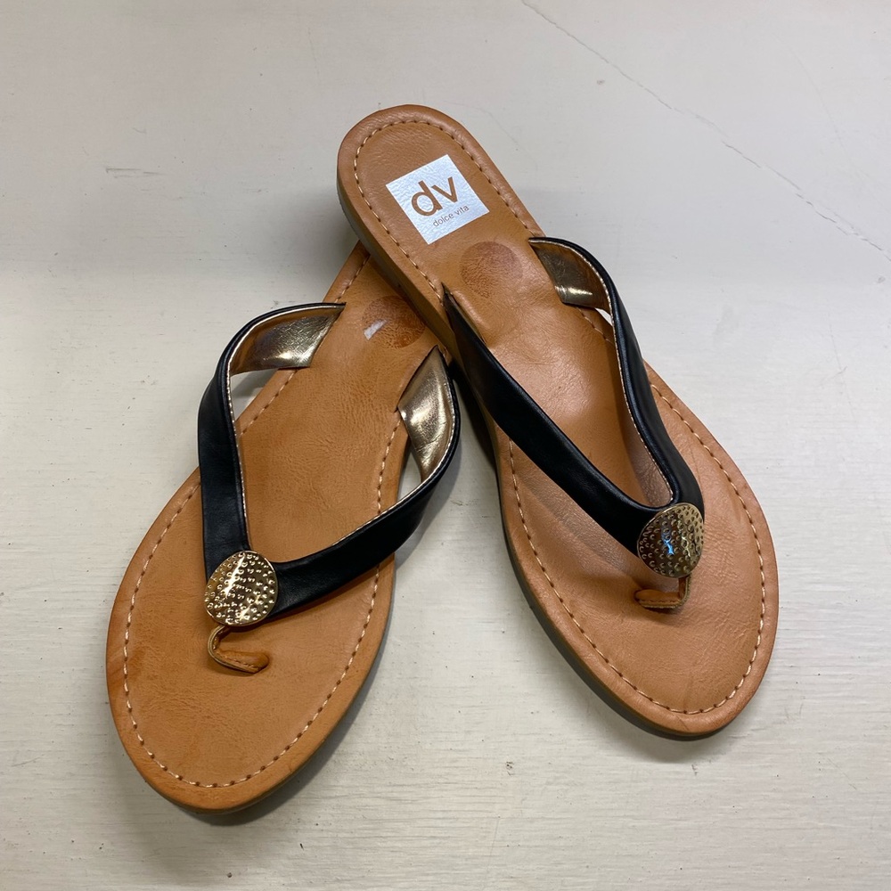 DV by Dolce Vita Women's Black and Tan Sandals